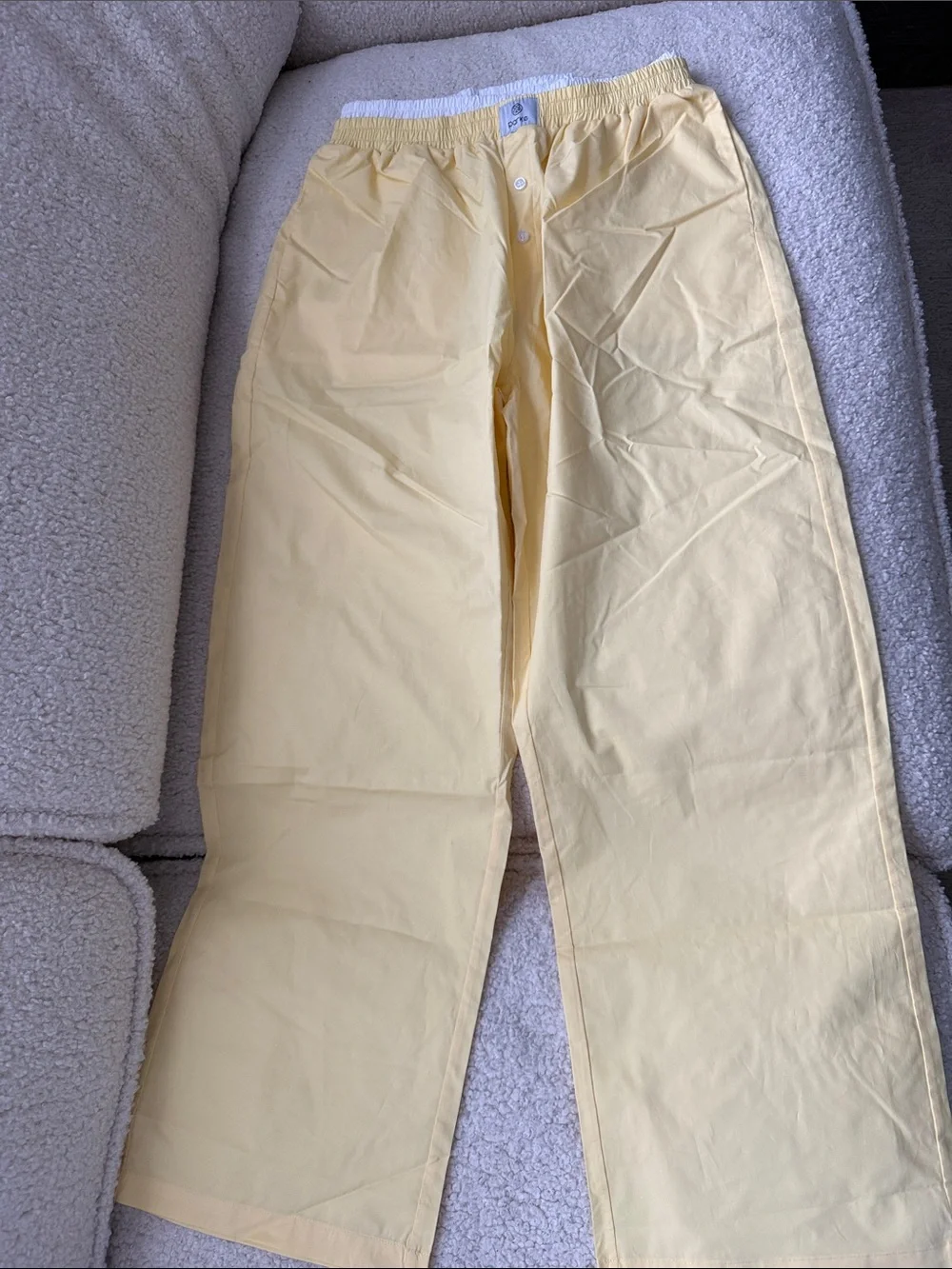 PARKE Yellow Double Boxer Cotton Button-Front Lounge Pants Size L NWOT